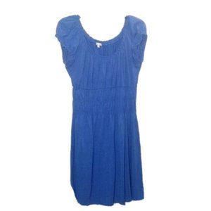 Maurices Periwinkle Elastic Ruched Waist Short Sleeve Baby Doll Style Dress XL